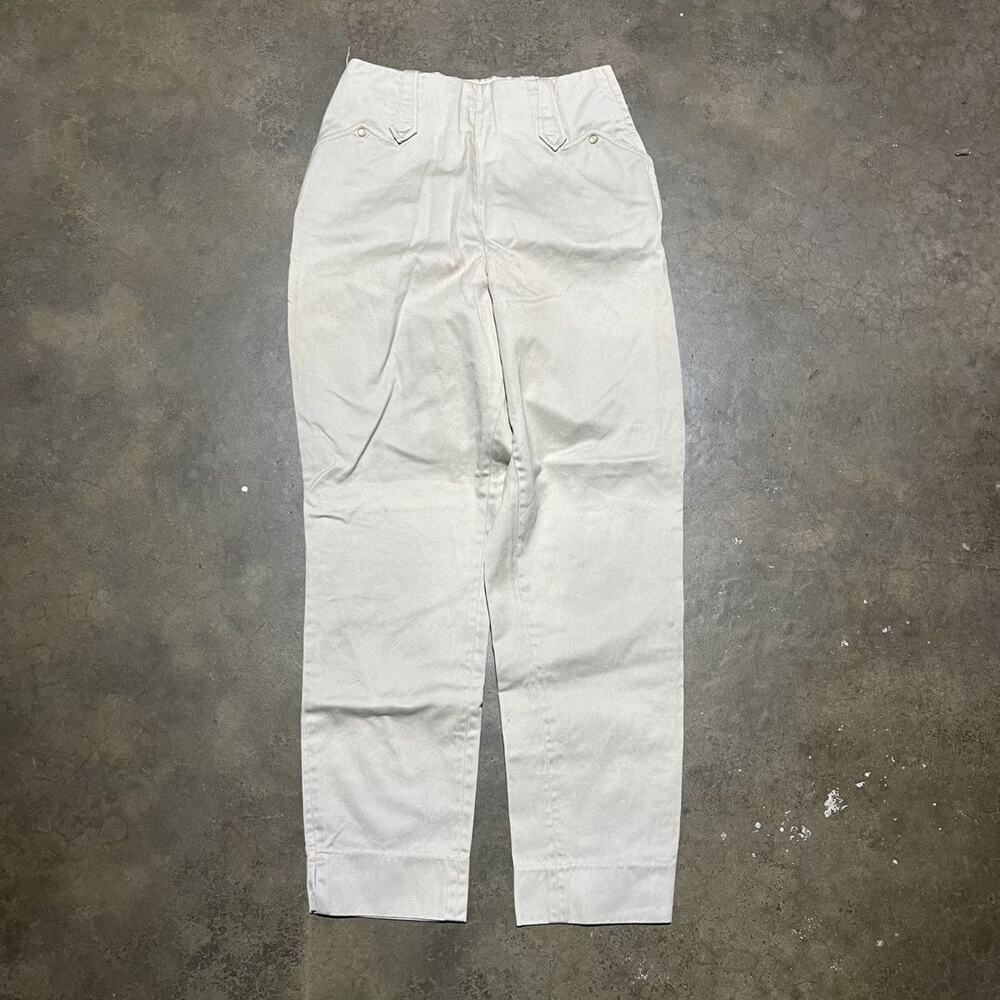 Vintage 60s Beige Western Pearl Snap Side Zip Pants 23x25